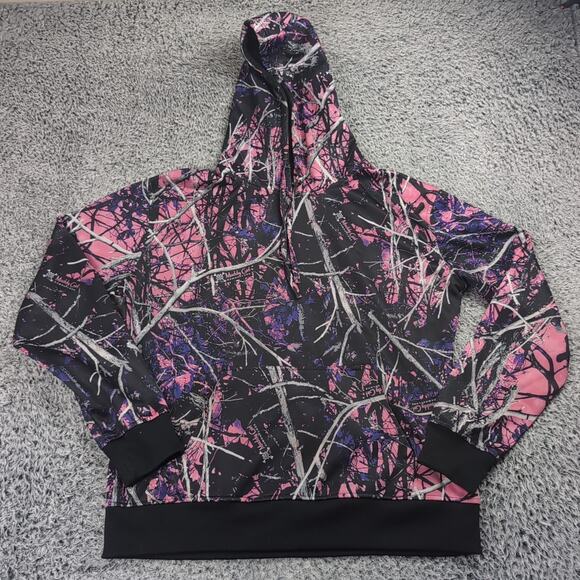 Moonshine Hoodie Women Extra Large Pink Black Camo Muddy Girl Lightweight Hunt - Picture 1 of 6